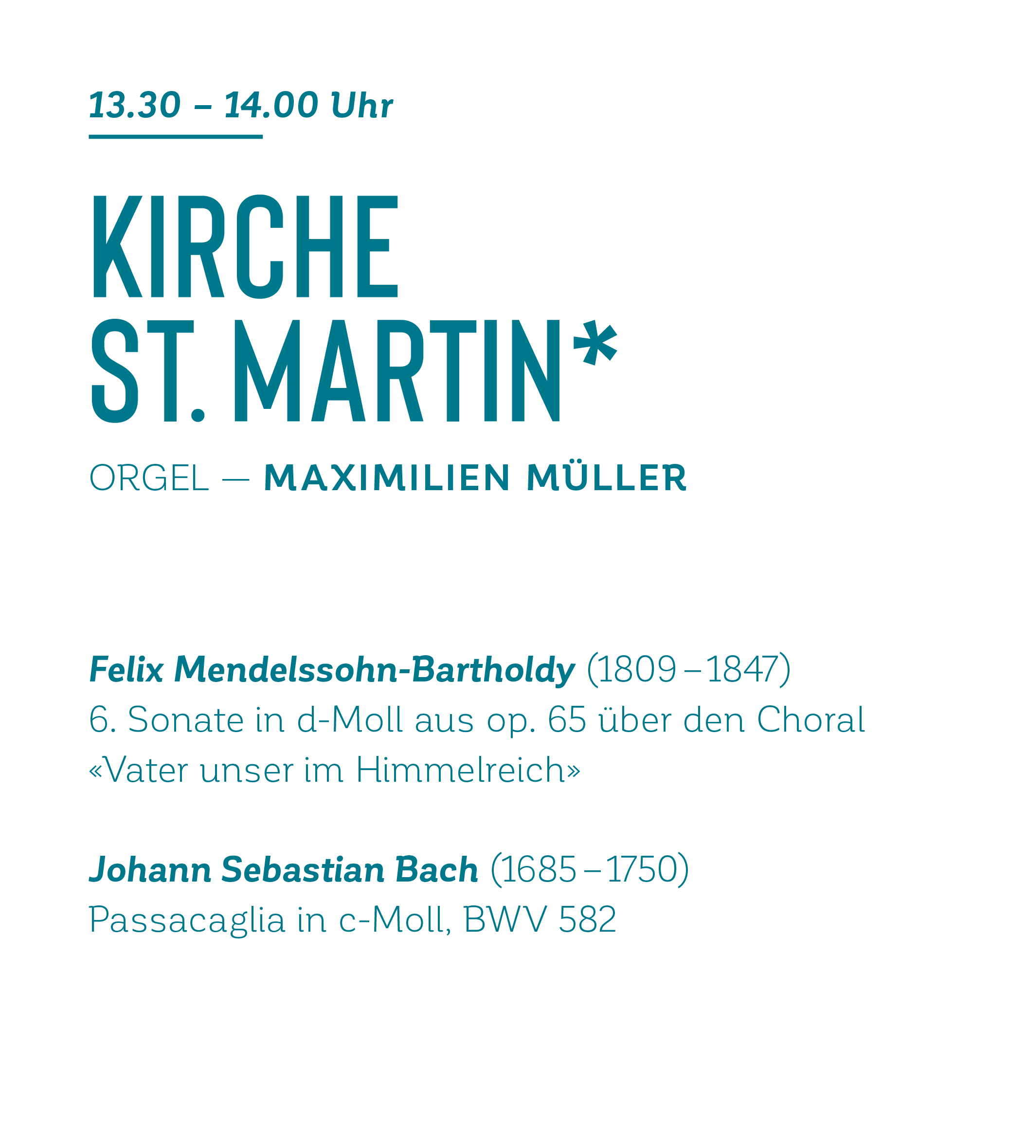 Zürcher Orgelspaziergang 2019 – Programm Kirche St. Martin